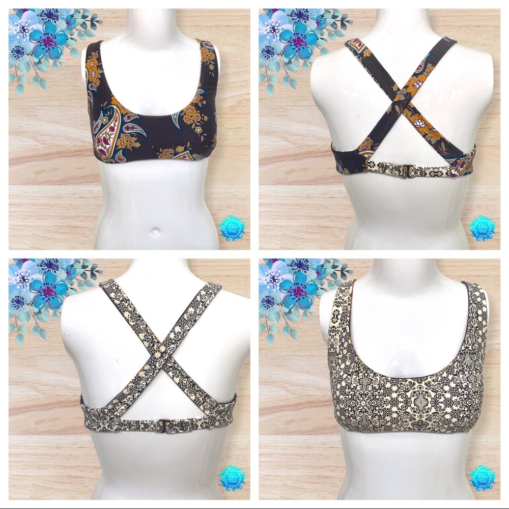 O’Neill Reversible Cross Back Bikini Top; XS/S